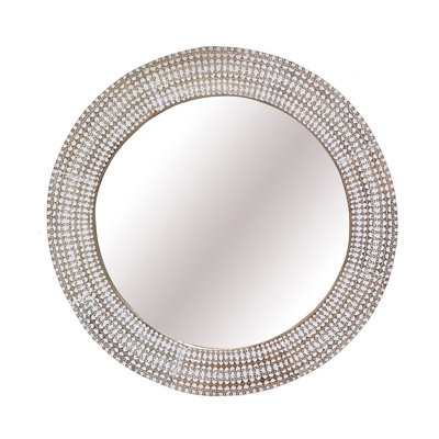 Solid Wood Round Mirror