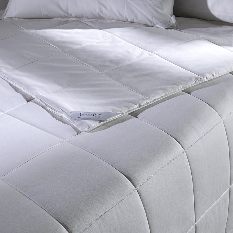 Édredon réversible en soie blanche moderne et contemporaine, Double