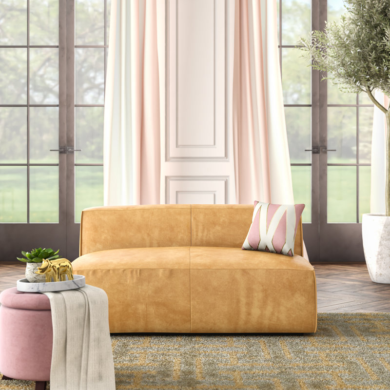 Cleon Loveseat, Camel Genuine Leather