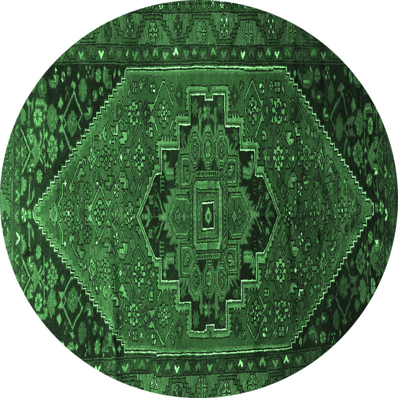 Washable Oriental Indoor Rug, Round 5'