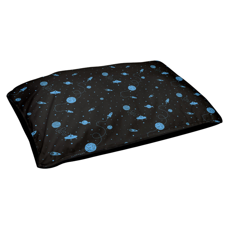 Coussin extérieur pour chien extérieur space Byrge, Très grand (l 52 po x P 42 po x H 17 po), Noir / Bleu