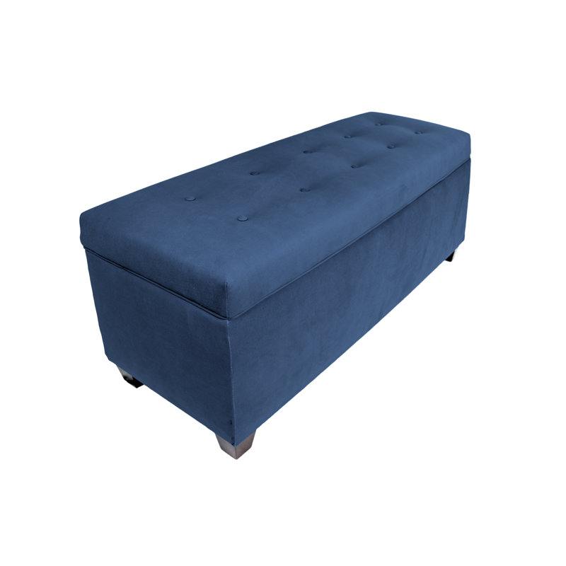 Upholstered Storage Bench, Blue