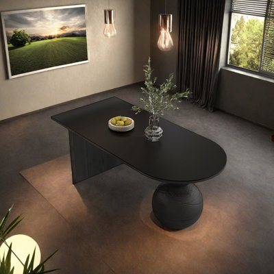 Sintered stone solid wood dining table