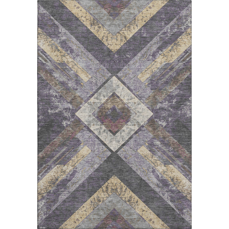 Premium Machine Washable Millbrook AMF1955 Geometric Rug, Rectangle 2'6" x 3'10"