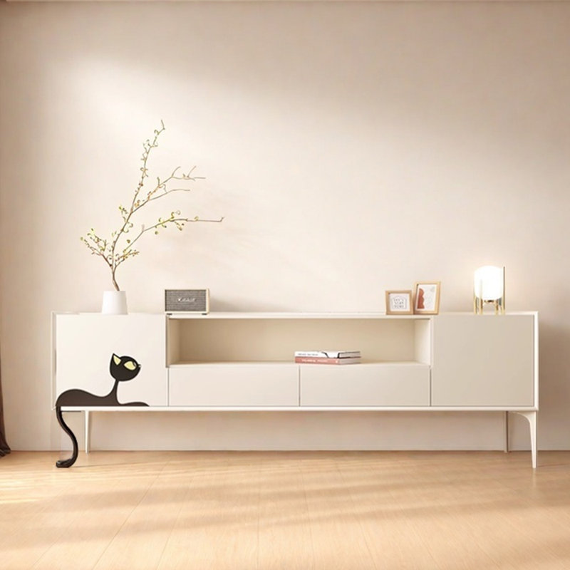 Meuble télé moderne de style crème moderne, 94.48"