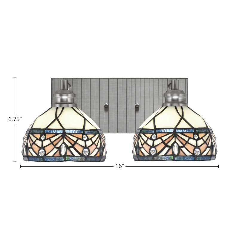 Éclairage pour meuble-lavabo 2 lumières Annaclara, Nickel brossé