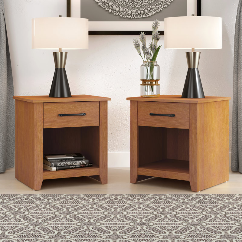 Walter 1 Drawer Nightstand, Amber Walnut