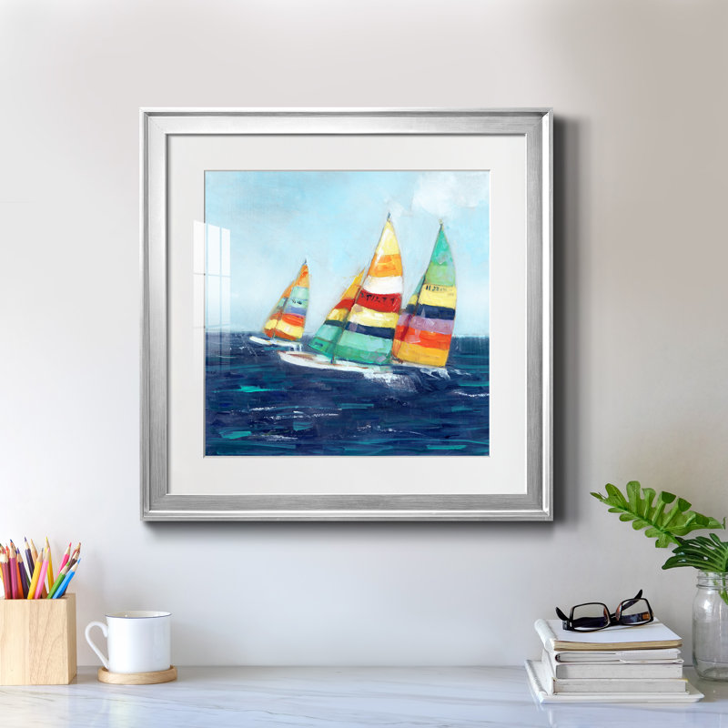 Raton laveur - peinture encadrée, Encadrement argenté, H 22,5 po x l 22,5 po x P 1,5 po