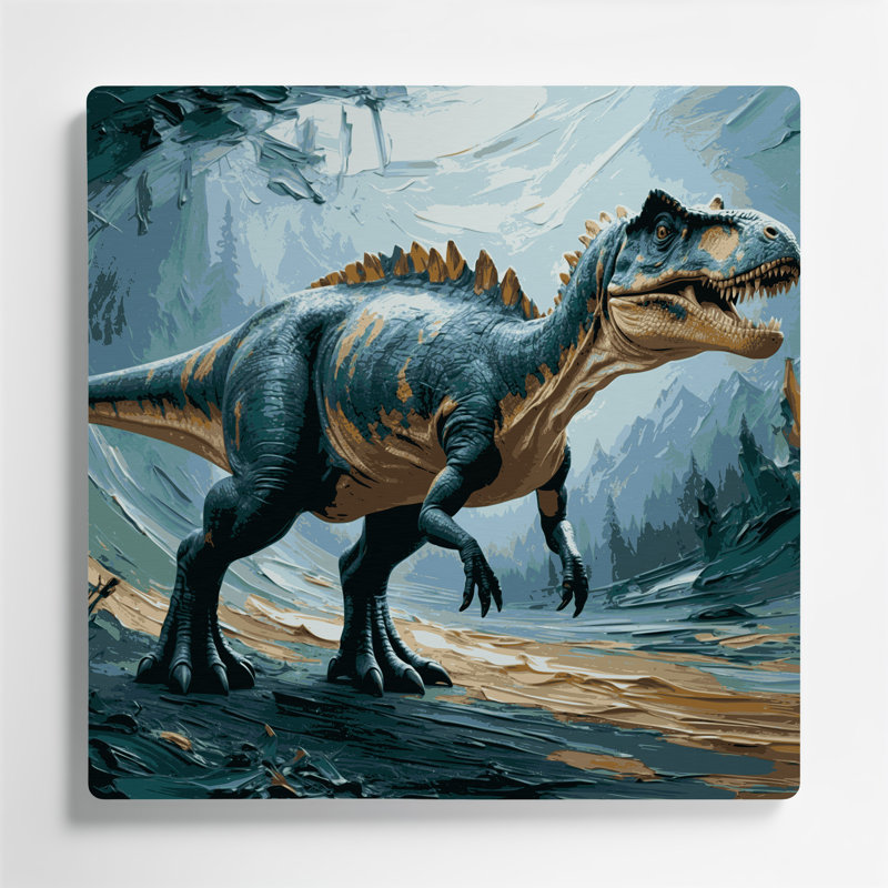 «Dinosaur Lambeosaurus Blue», art mural en métal, H 16 po x l 16 po