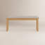 Banc de salle à manger en bois massif Addisin avec coussin en lin amovible-82527771-79672749