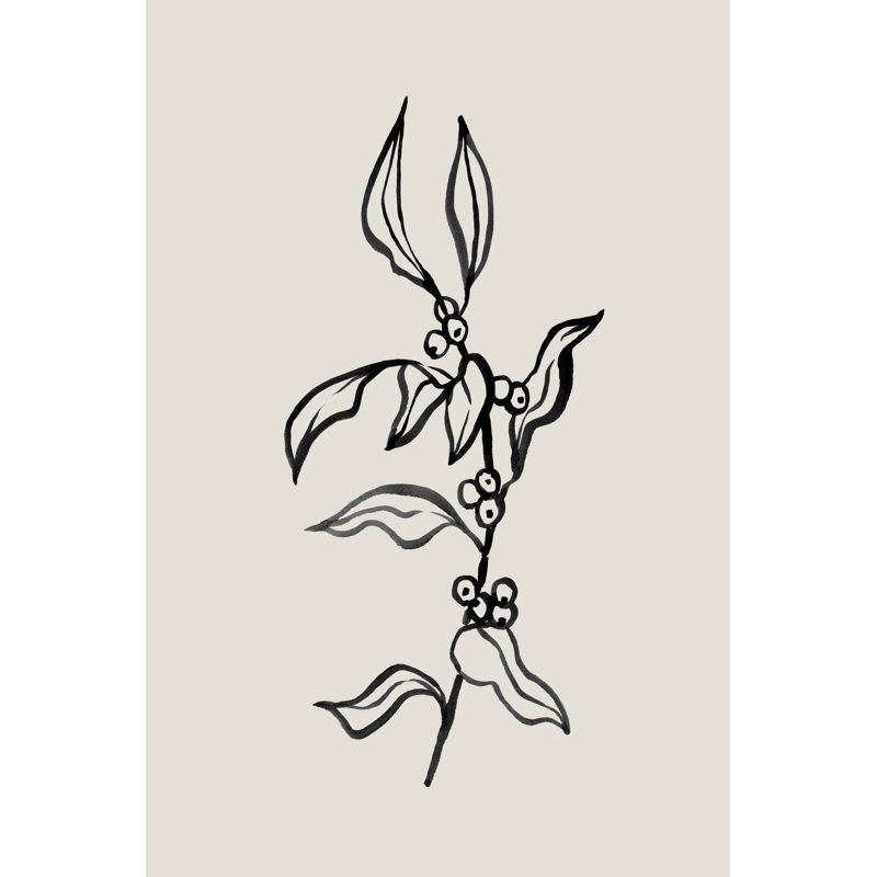 Loose Holly Sketch III by Emma Caroline - Wrapped Canvas Print, 46cm H x 30cm W