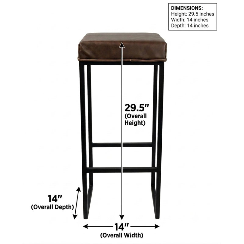 Black Bar Stool Leather