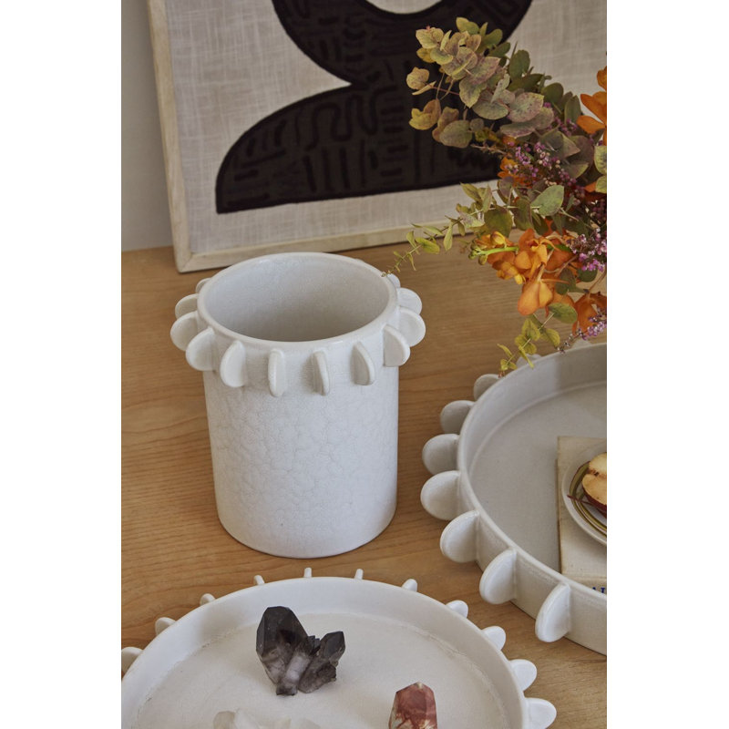 Catheleen Ceramic / Porcelain Jar, 9.25" H x  9" W x 9" D