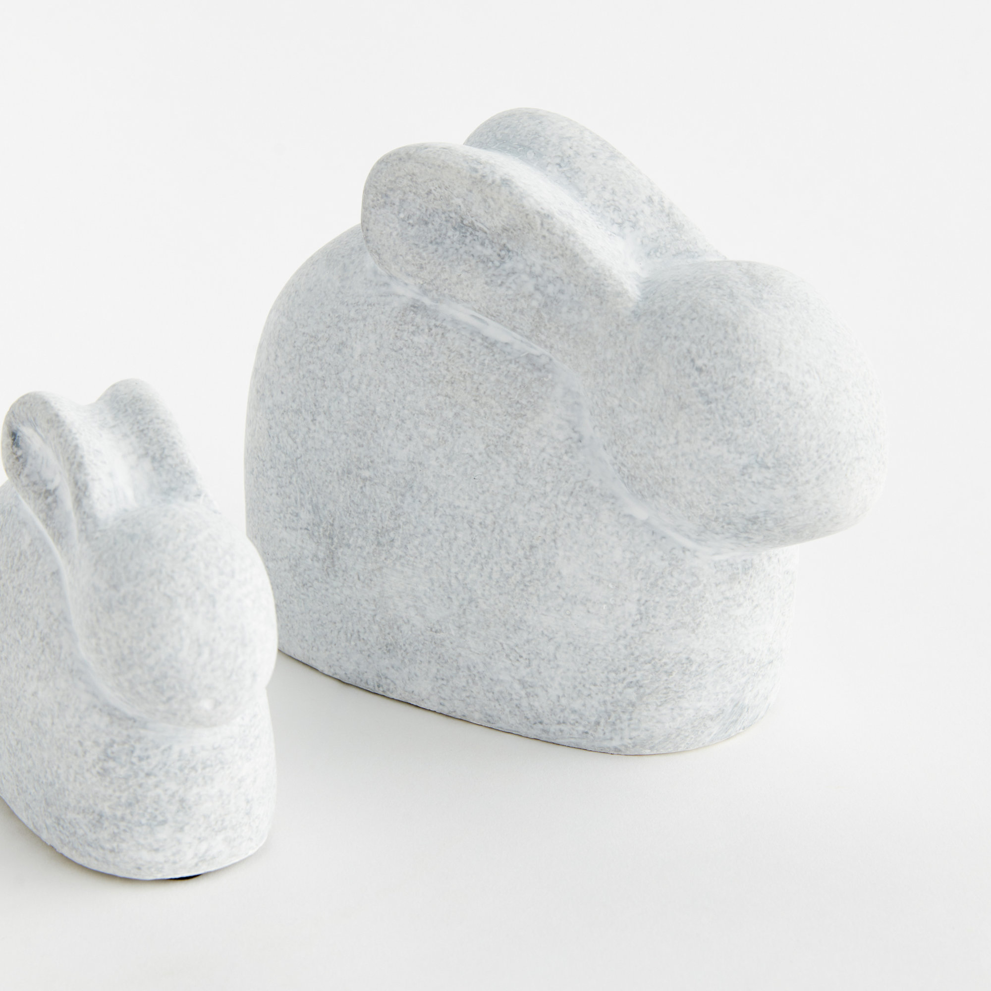 Whitewash Concrete Rabbit Garden Sculptures
