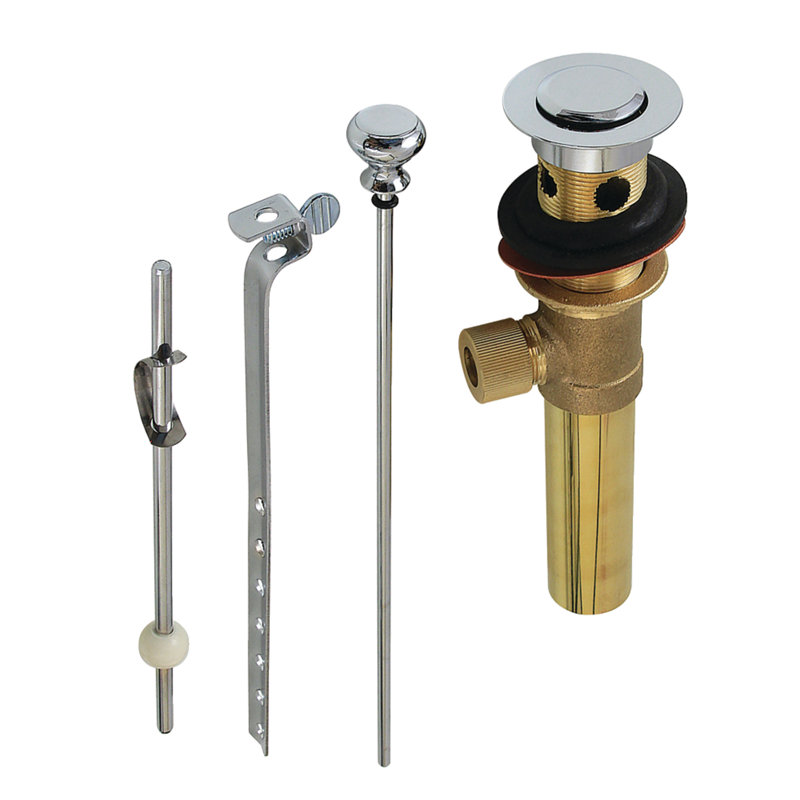 Drain escamotable pour lavabo de salle de bain Kingston, Laiton poli