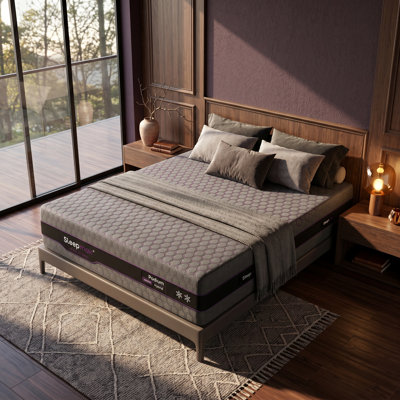 LUMERIS 12"/14"/16" Firm Hybrid Cooling Mattress With Gel Memory Foam, Latex & Honeycomb Matrix Pocket Springs For Enhanced Support And Pressure Relief