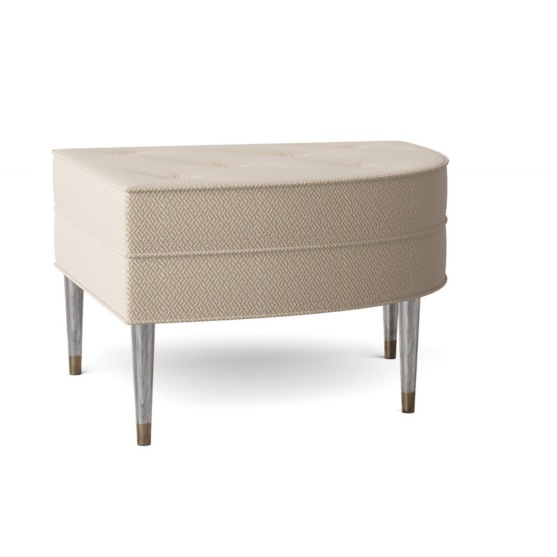 Repose-pieds cocktail capitonné 30 "morceau de gâteau, Ivoire filigrane