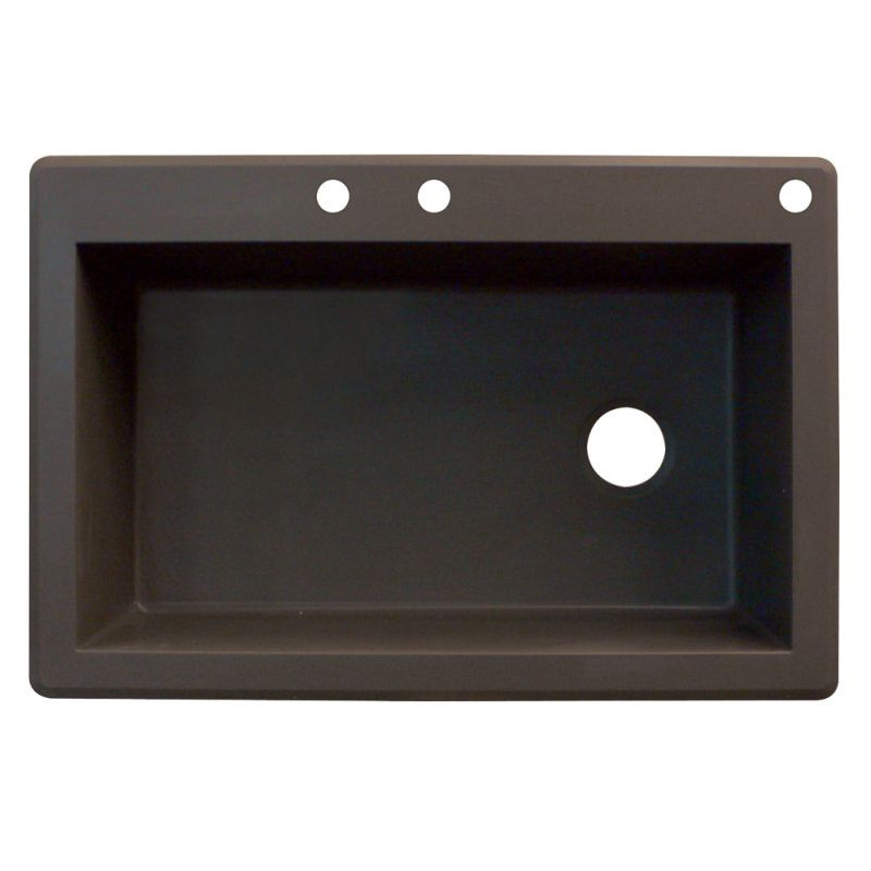 Radius 33'' L Single Bowl Granite Kitchen Sink, Espresso