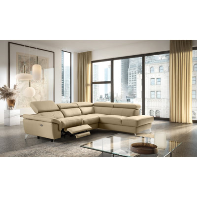 Debanos Vegan Leather Corner Electric Reclining Sofa with Storage 