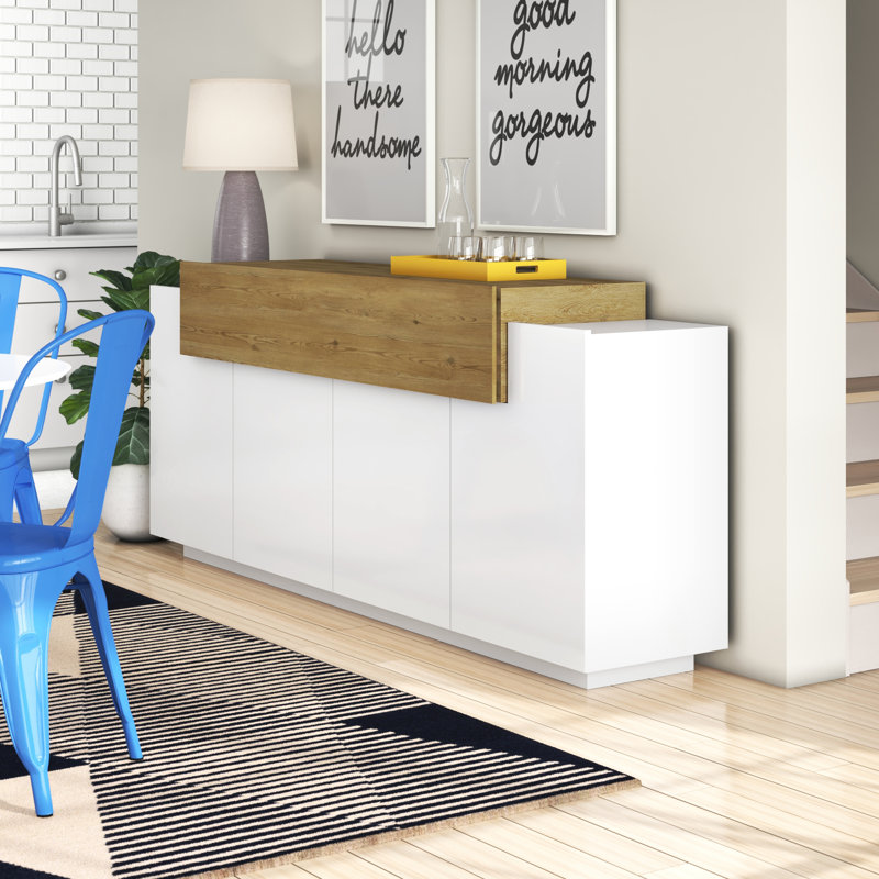 Basinger 200cm Sideboard, White/Oak