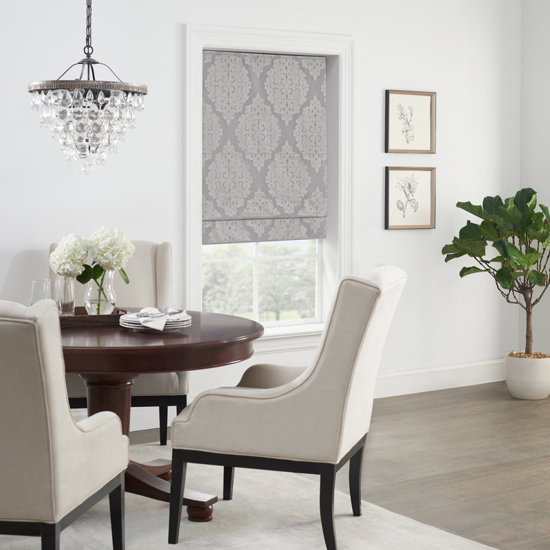 Blackout Roman Shade, 31" W x 64" L, Silver