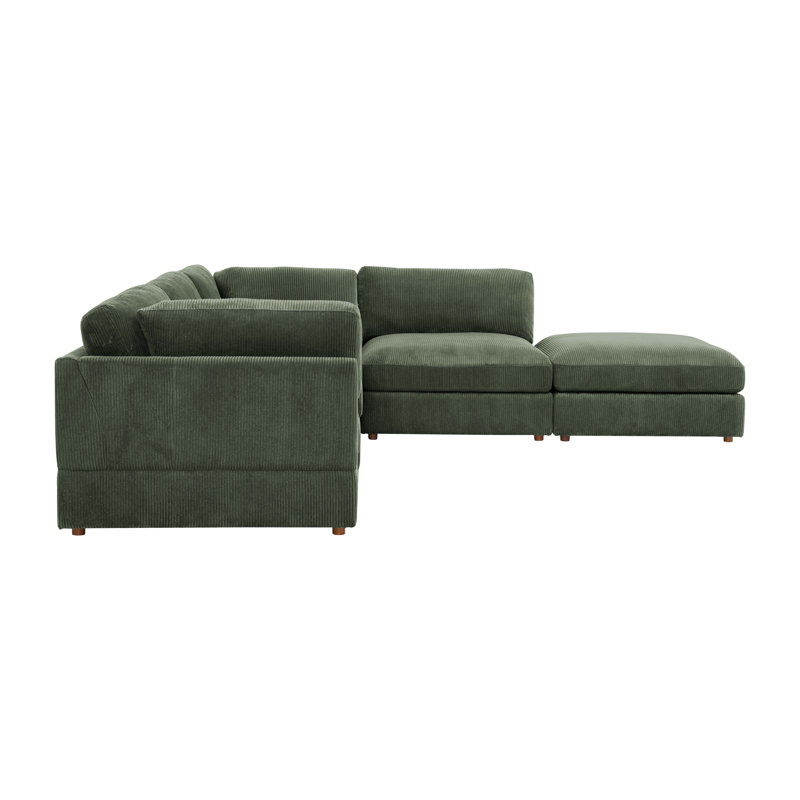Airedale Modular Corduroy Sectional, Dark Green