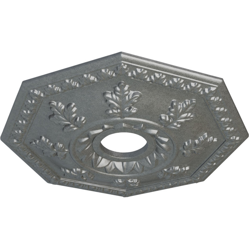 Médaillon de plafond Endurathane Nottingham, DO 18 po x P 3 1/2 po x P 1 1/2 po (convient aux auvents jusqu'à 4 5/8 po), finition platine peinte à la main