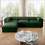 Canapés modulaires | Moderne à 3 places en L pour salon avec repose-pieds avec rangement | Vert | Chenille-1187258500