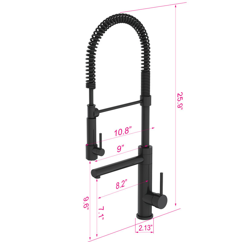 Vetta Pull Out Kitchen Faucet, Matte Black