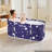 Portable Foldable Bathtub 45.3"x23.6"x19.7" Soaking for Adults Blue, for Bathroom Shower Stall, 3-Layer Insulation, Space Saving, Family Hot SPA Ice Bath Tub with 2 Drain Ports, Indoor Outdoor