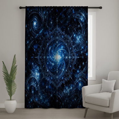Rideaux de fenêtre Blue Cosmic Fractal Art