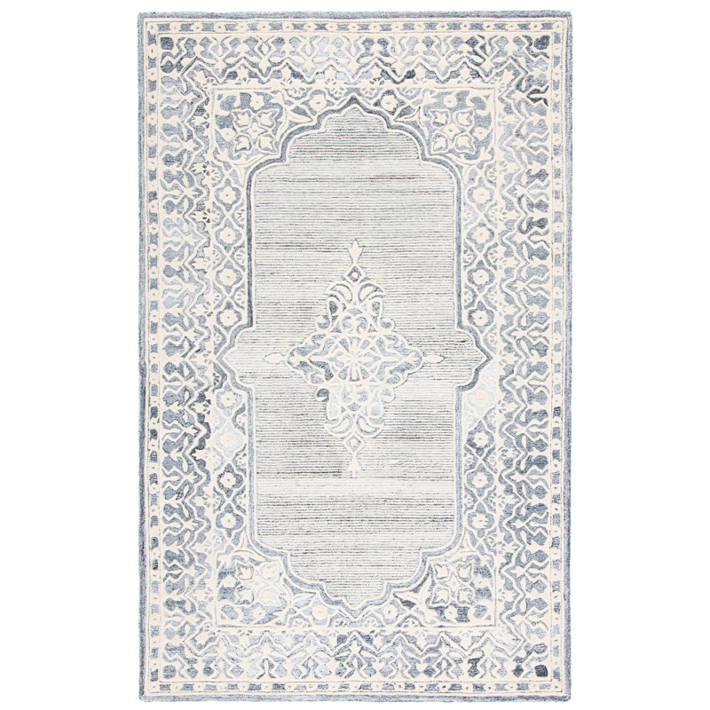 Tapis oriental en laine et coton touffeté à la main Dyllis, Rectangle 4 pi x 6 pi