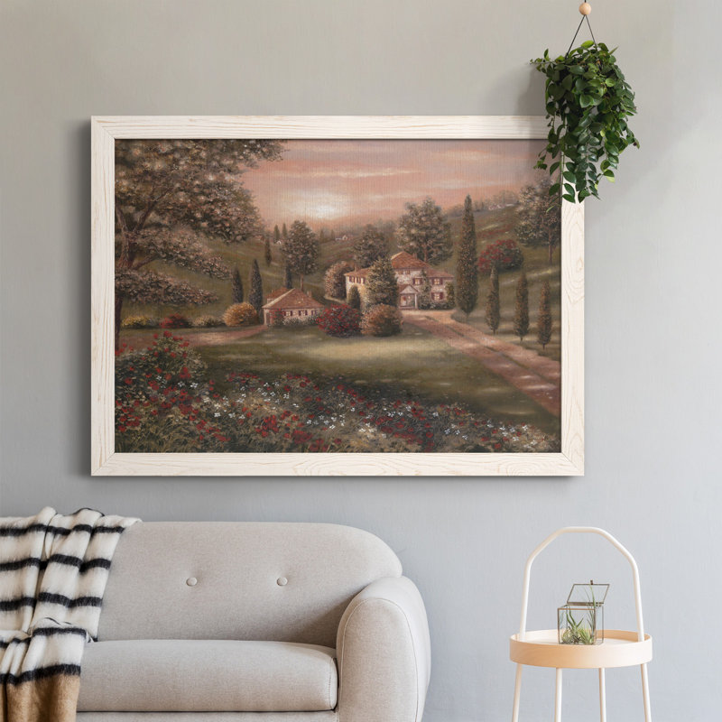 Evening / Tuscany II - Cadre photo, impression sur toile, H 31 po x l 44 po x P 0,75 po, Blanc