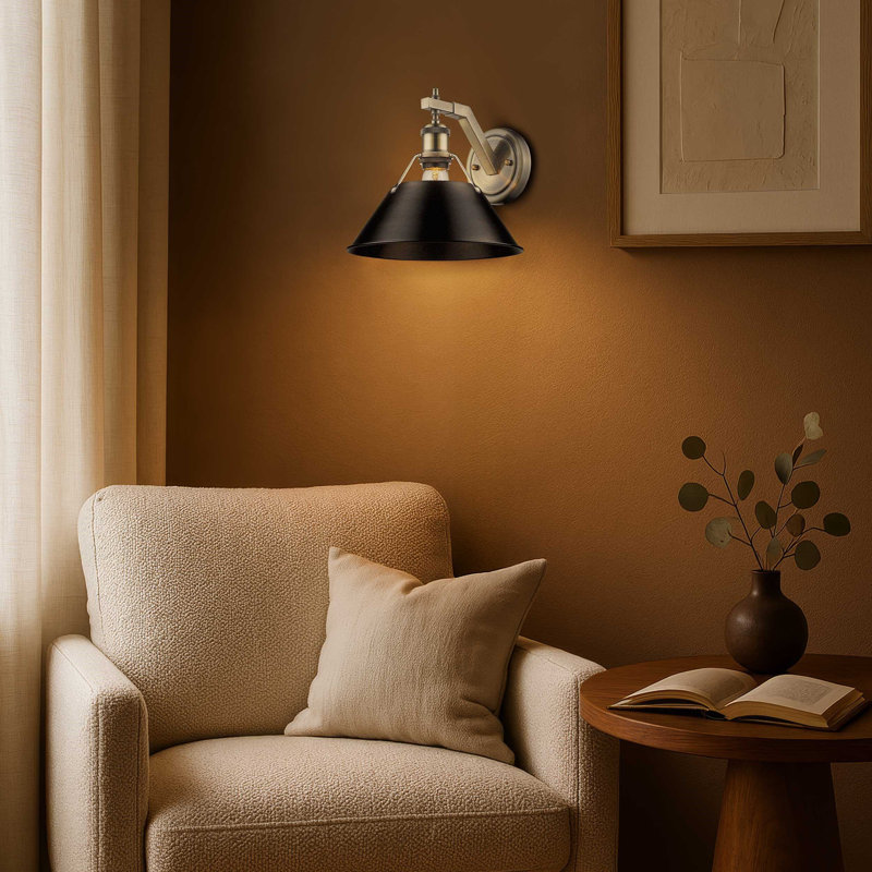 Addisynn Steel Spotlight, Black, Aged Brass