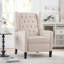  Fauteuil inclinable à oreilles manuel en tissu, siège d'appoint compact de 27,16 pouces de large à finition beige-1927039427