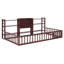 Structure de lit en bois avec bibliothèque et tablettes de rangement à 3 niveaux-133013989-133013992