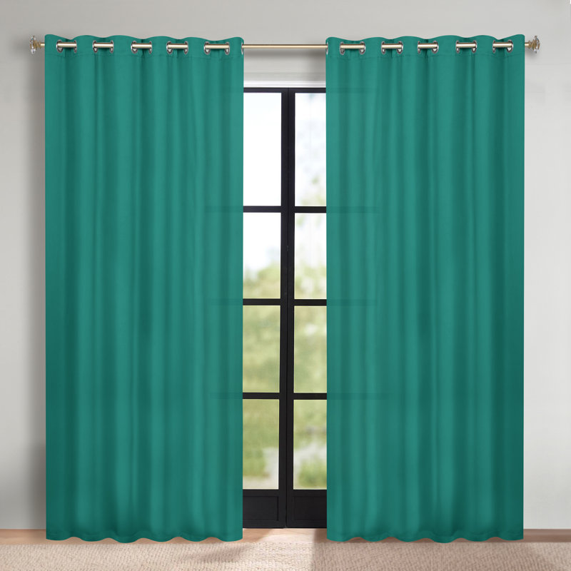 Paire de rideaux obscurcissant avec œillets Millendon, Bleu céruléen, L 70 po x L 108 po