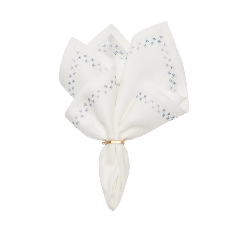 Starry Night Napkin, White/Blue