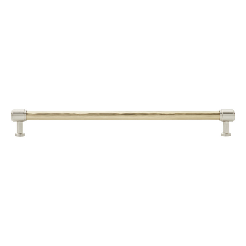 12-5/8" Lazzara Textured Oversized Cabinet Pull, Satin Nickel / Golden Champagne