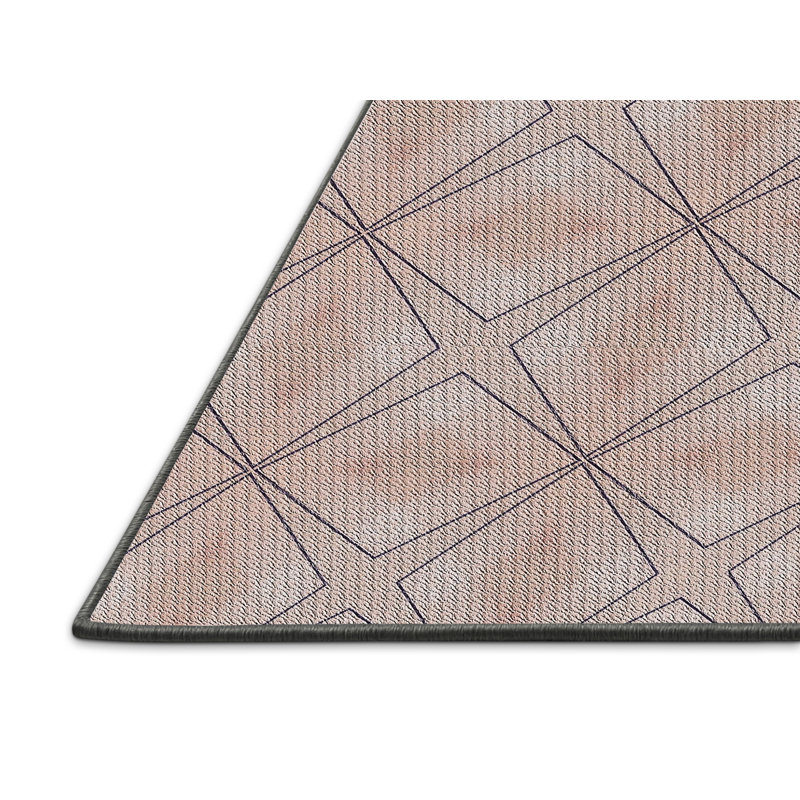 Tapis brun à motif géométrique Kimmel, Rectangle 5 pi x 7 pi