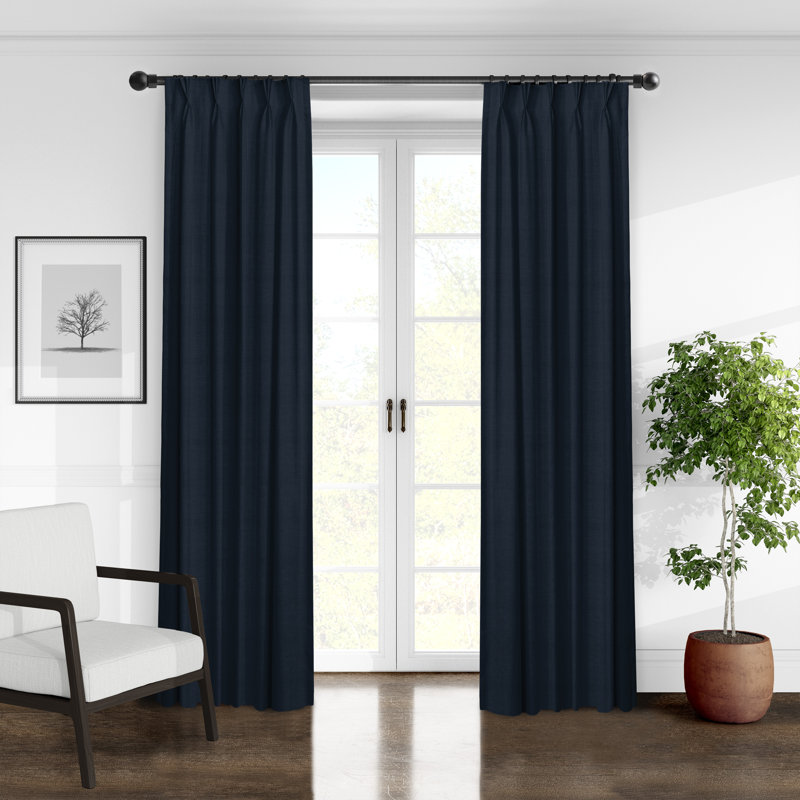 Paire de rideaux Elsie, L 40 po x L 84 po, Bleu marine véritable