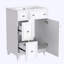 Armoire de salle de bain avec lavabo en céramique, 2 tiroirs et 1 porte
