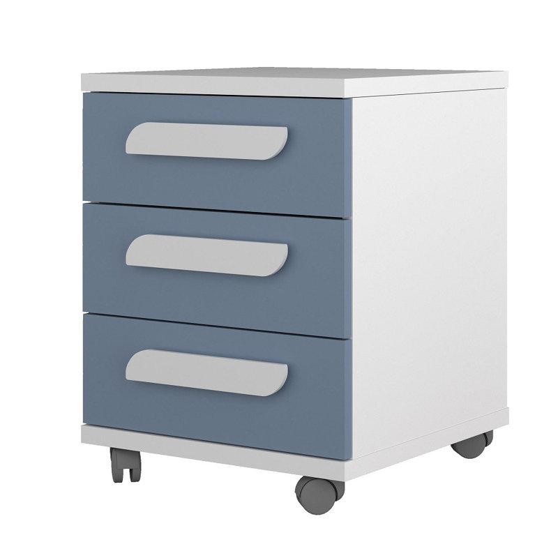 Annabelle 3 Drawer Nightstand, Blue/White