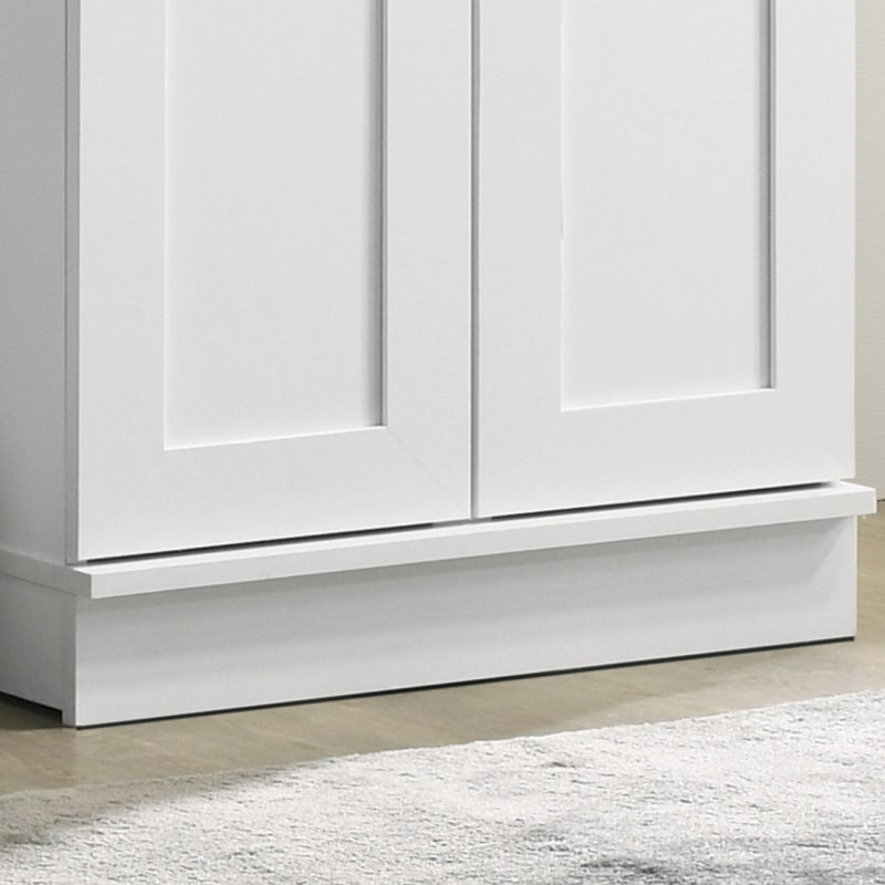 Armoire de rangement blanche avec panneau encadré Evelyn