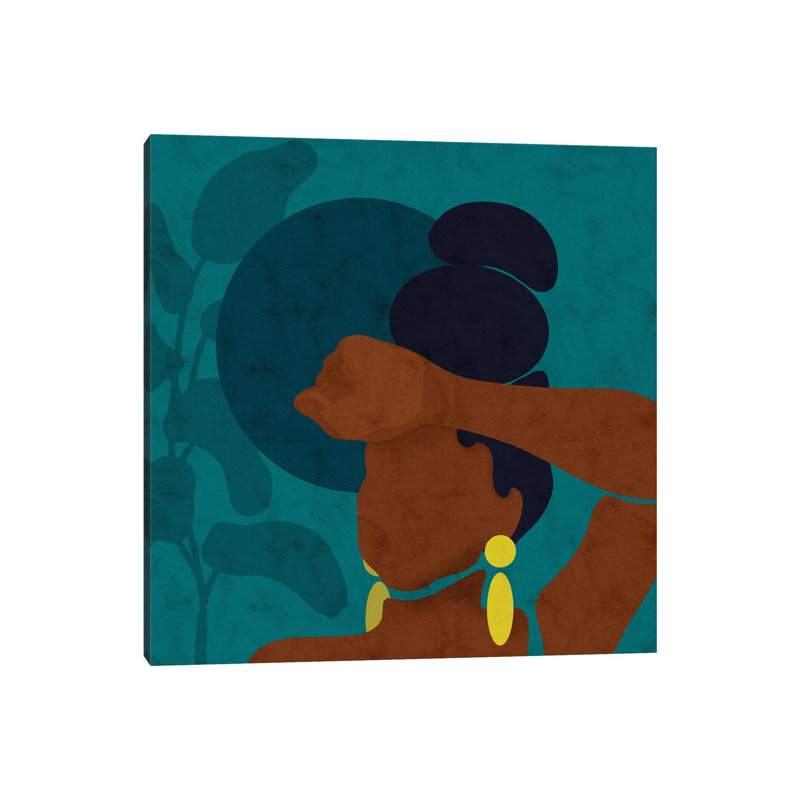 « Ayana » par Reyna Noriega-impression d’art graphique, Toile tendue, H 12 po x l 12 po x P 0,75 po, Pas de tapis