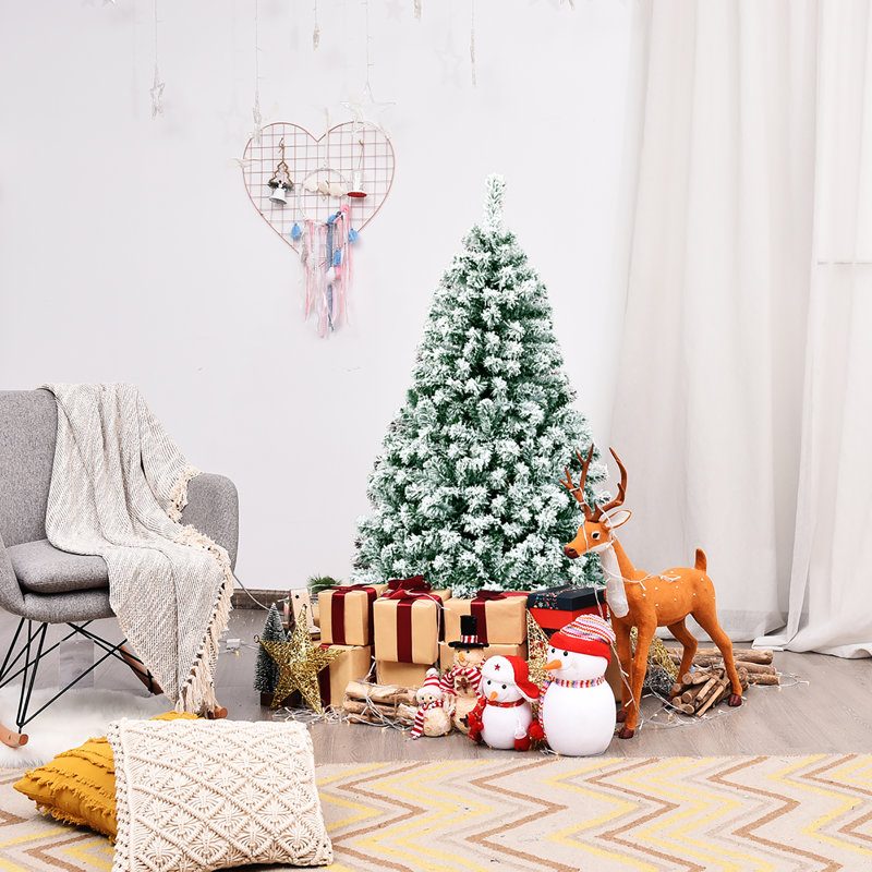 Sapin de Noël artificiel pré-éclairé 4,5 'avec 200 lumières claires/blanches
