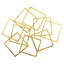Grande décoration murale abstraite carrée en métal doré 45 po x 37 po