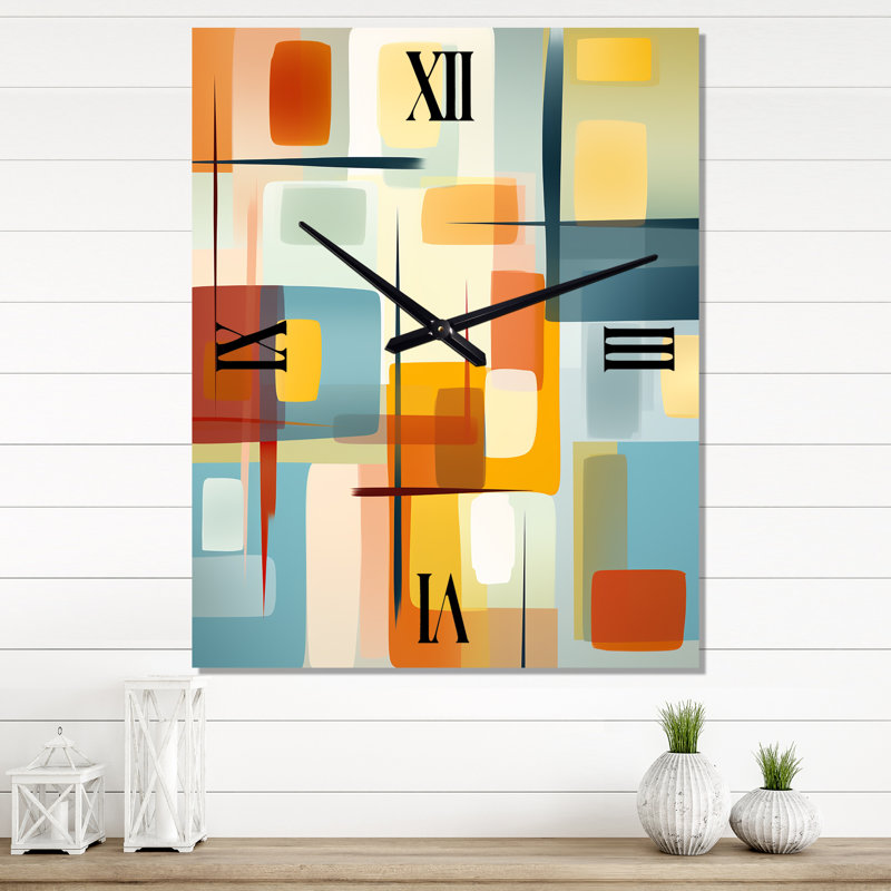Horloge murale Mid-Century, H 40 po x l 30 po x P 1 po