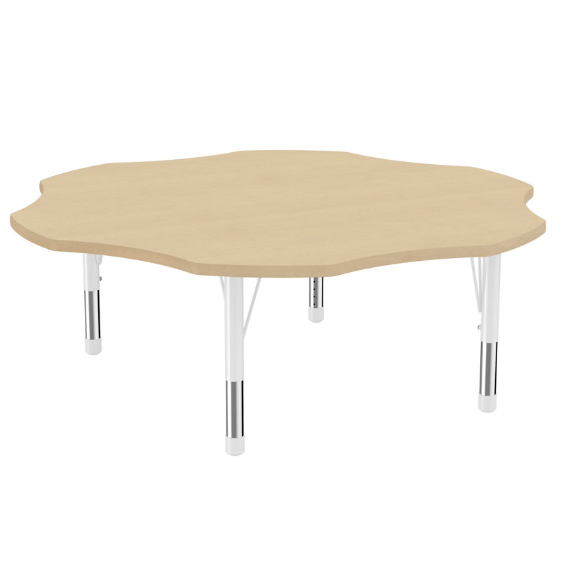 Table d'activité thermofusionnée 60 po avec pieds réglables Chunky - grain d'érable / blanc, Tanné