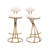 Round Bar Stool Upholstered Dining Stools For Kitchen Counter Set Of 2 Modern Dining Chairs With Backrest & Footrest-343834864